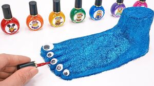 Satisfying Video l How to make Mad Mattr Foot Into Blue Glitter Cutting ASMR #318 Bon Bon