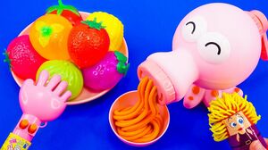Satisfying Video l How To Make Playdoh Noodles & Hair with Slime Fruit Cutting ASMR #306 Bon Bon