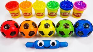Satisfying Video l How To Make Rainbow Soccer Balls With Playdoh Cake Cutting ASMR #288 Bon Bon