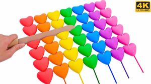 Satisfying Asmr l How To Make Rainbow Heart Skewered Candy With Kinetic Sand Cutting ASMR #286