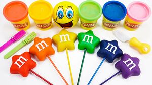 Satisfying Video l How To Make Rainbow M&M Candy With Playdoh Cutting ASMR #275 Bon Bon