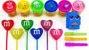 Satisfying Video l How To Make Rainbow Heart M&M Candy With Playdoh Cutting ASMR #274 Bon Bon