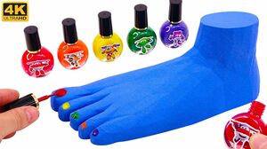 Satisfying Asmr l How To Make Rainbow Foot & Nail Polish With Kinetic Sand Cutting ASMR #273 Bon Bon