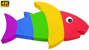 Satisfying Video | How To Make Rainbow Shark with Kinetic Sand Cutting ASMR #245 Bon Bon