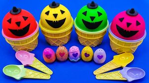 Satisfying Video l How To Make Playdoh Rainbow Pumpkin Cups & Magic Eggs Cutting ASMR #229 Bon Bon