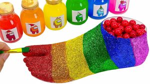 Satisfying Asmr l How To Make Rainbow Foot Beads With Glitter Cutting ASMR #223 Bon Bon