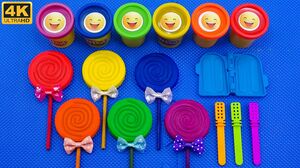 Satisfying Video l Playdoh Ice Cream Stick With Rainbow Candy Lollipop Making Cutting ASMR #179