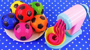 Satisfying Video l How To Make Playdoh Noodles With Magic Soccer Balls ASMR #219 Bon Bon