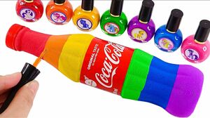 Satisfying Asmr l How To Make Rainbow Coca Bottles & Nails Polish With Kinetic Sand Cutting ASMR