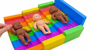 Satisfying Video l Kinetic Sand Lego Bed has Three Floors for Baby Cutting ASMR #170 Bon Bon