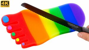 Satisfying Video l DIY How To Make Rainbow Gummy Foot with Jelly Cutting ASMR #72 Bon Bon