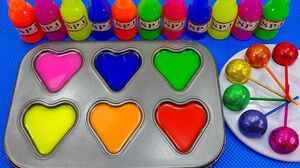 Satisfying Video l Playdoh Color Tray with Lollipop Candy Glitter Cutting ASMR #122
