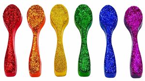 Satisfying Video l How To Make Rainbow Glitter Spoon From Jelly Cutting ASMR #50 Bon Bon