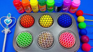 Satisfying Video l Playdoh Rainbow Lollipop Candy With Color Tray Balls ASMR #45 Bon Bon