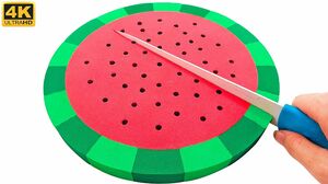 Satisfying Video l How To Make Kinetic Sand Watermelon Cutting ASMR #82 Bon Bon