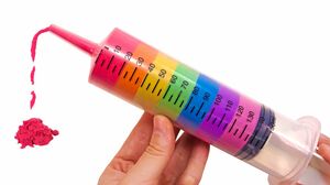 Satisfying Video l How To Make Rainbow Syringe With Kinetic Sand Cutting ASMR #66 Bon Bon