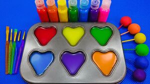 Satisfying Video l Playdoh Rainbow Lollipop Candy With Color Tray Heart ASMR #65 Bon Bon