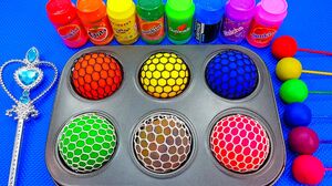 Satisfying Video l Playdoh Rainbow Lollipop Candy With Nails Polish & Color Tray ASMR #52 Bon Bon