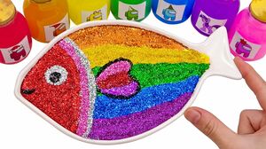 Satisfying Video l Mixing All My Slime Smoothie in Rainbow Fish ASMR #2 Bon Bon