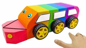 Satisfying Video l Kinetic Sand Rainbow Car Cutting ASMR #31 Bon Bon