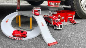 Crushing Crunchy & Soft Things by Car! Experiment Car vs Garage Police Fire Truck Emergency Cars Toy