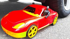 Crushing Crunchy & Soft Things by Car! EXPERIMENT: Car vs SuperCar & Spiderman Batman Superheroe Toy