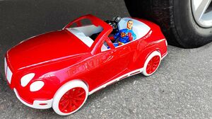 Crushing Crunchy & Soft Things by Car! Experiment Car vs Supercar with Spiderman Superheroes Toys