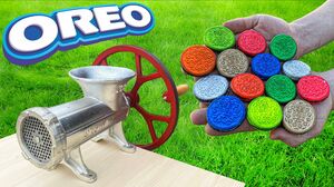 EXPERIMENT COLORFUL OREO VS MEAT GRINDER