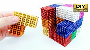 DIY - How To Make a Rainbow Cube From Magnetic Balls (Satisfying) [DIY Magnet Balls]
