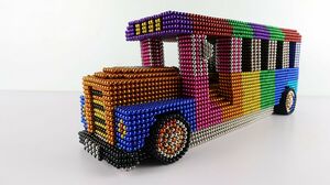 DIY - How To Make Magnet School Bus From Magnetic Balls with Satisfying - Magnet Statisfation