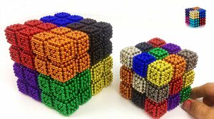 DIY—How To Make Gaint Rainbow Cube with Magnetic Balls （Satisfying） | Magnetic Boy 4K
