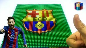 DIY How to Make Barcelona Club Team Logo with Magnetic Balls 2020 Leo Messi  | Magnetic Boy 4K