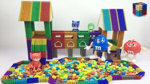 DIY How To Make Indoor Playground with Magnetic Balls &M&M's