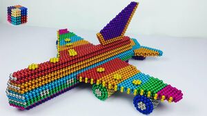 DIY - How To Make Rainbow Airplane With 16850 Magnetic Balls（ASMR） |  Magnetic Boy 4K