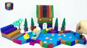 DIY How To Make Rainbow House, Totoro Sitting by the River with Magnetic balls, Slime| Magnetic Boy