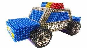 DIY - How To Build A Rainbow Police Car With Magnetic Balls Satisfying 100% (ASMR) | Magnet Craft