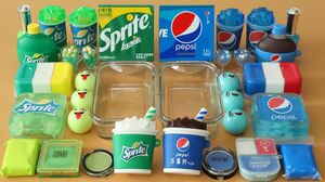Mixing”Sprite VS Pepsi” Eyeshadow and Makeup,parts,glitter Into Slime!Satisfying Slime Video!★ASMR★