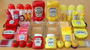 Mixing”Ketchup VS Mustard” Eyeshadow and Makeup,parts Into Slime!Satisfying Slime Video!★ASMR★