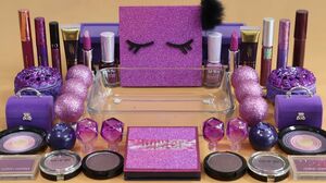 'Fantasy purple' Mixing'Purple'Eyeshadow,Makeup and glitter Into Slime.★ASMR★Satisfying Slime Video