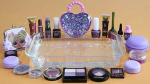 'Purple' Mixing'Purple' Makeup,Eyeshadow and glitter Into Slime. ★ASMR★