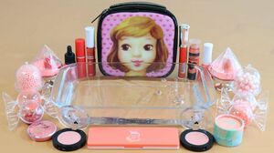 ★color series season6★"CORAL" Mixing "CORAL" EYESHADOW,make-up and glitter Into Clear Slime.