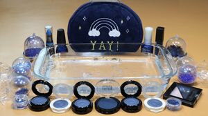 "Navy" Mixing "Navy" EYESHADOW and Makeup,glitter Into Clear Slime! "Navy SLIME"