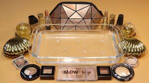 Mixing "GOLD" Makeup,clay,slime,glitter... Into Clear Slime! "GOLDslime"