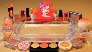 ★color Series season5★ Mixing "Orange" Makeup,Parts,glitter... Into Slime! "Orangeslime"