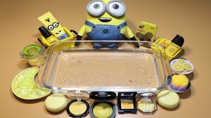 Color Series Season4 Mixing "YELLOW" Makeup,Glitter,Character... Into Clear Slime! " YELLOW HOLIC"