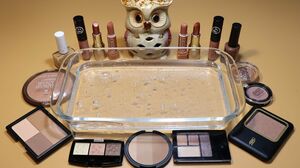 Mixing "BROWN" Only Makeup Into Clear Slime! " Perfect destruction of Eye shadow"