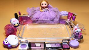 Color Series Season4 Mixing "PURPLE" Makeup,Glitter,Character... Into Clear Slime! "PURPLEHOLIC"