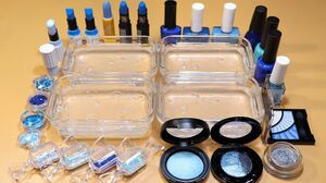 *BLUE Collection* # Mixing Lip section,glitter Section and Nail section, Shadow Section into Slime