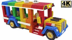 Magnetic Ball - DIY HOW TO MAKE COLOR SCHOOL BUS WITH MAGNETIC BALLS (Satisfying) - Surprise Balls