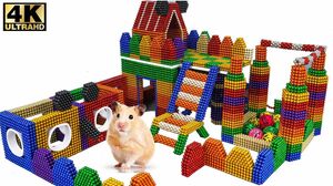 Magnetic Ball - DIY HOW TO BUILD PLAYGROUND DOLLHOUSE FOR HAMSTER WITH MAGNETIC BALL - Surprise Ball
